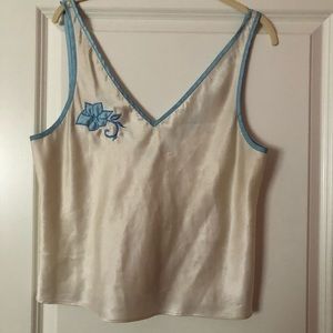 Vintage women’s blue and white tank top